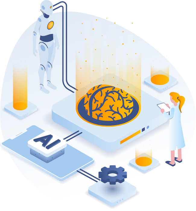 Ai Intelligence Modern Isometric Concept